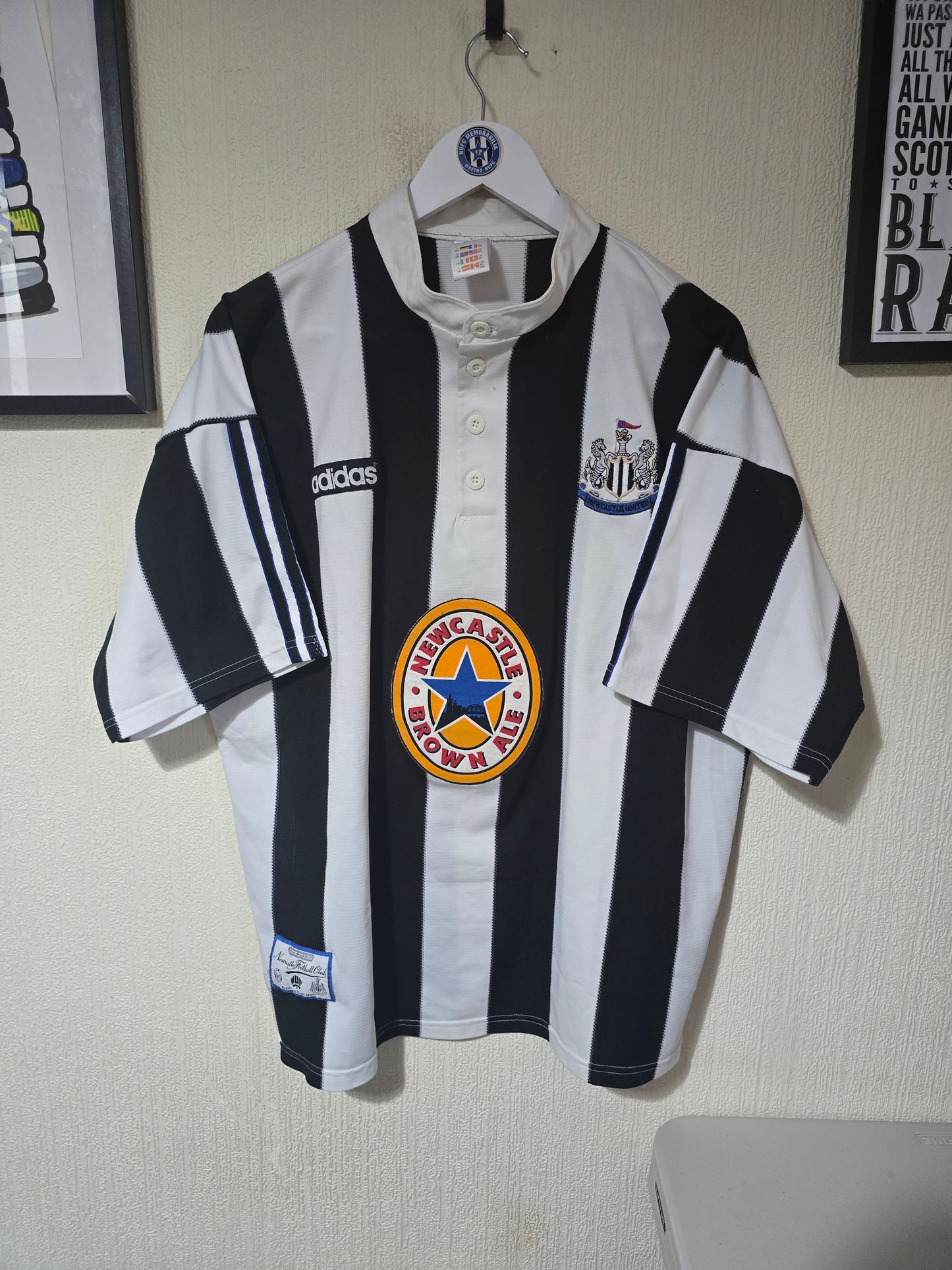 Newcastle United 1995/96 Adidas Home Shirt #9 SHEARER - XXL
