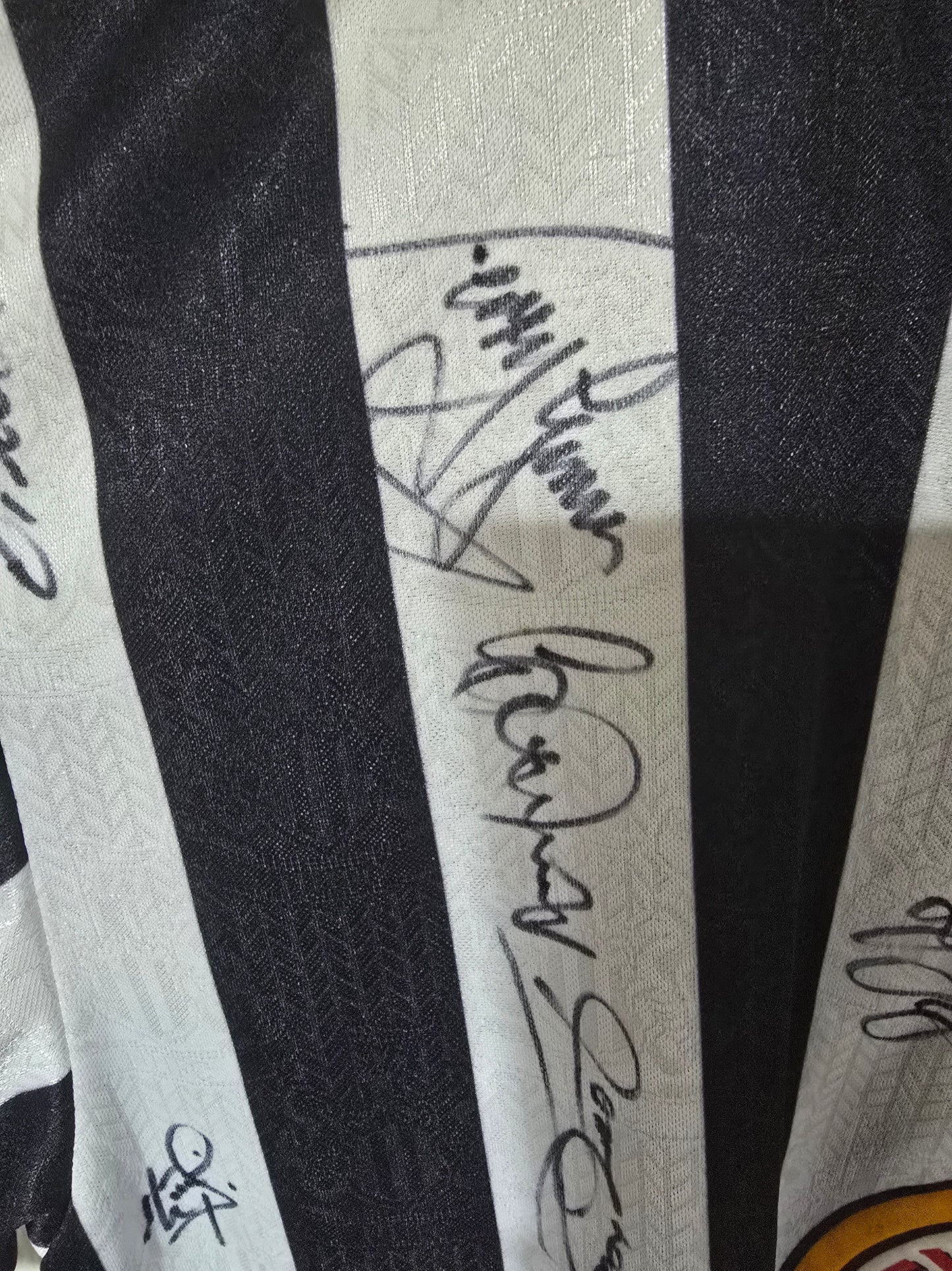 Newcastle United 1997/99 Adidas Home Shirt, Squad signed.
