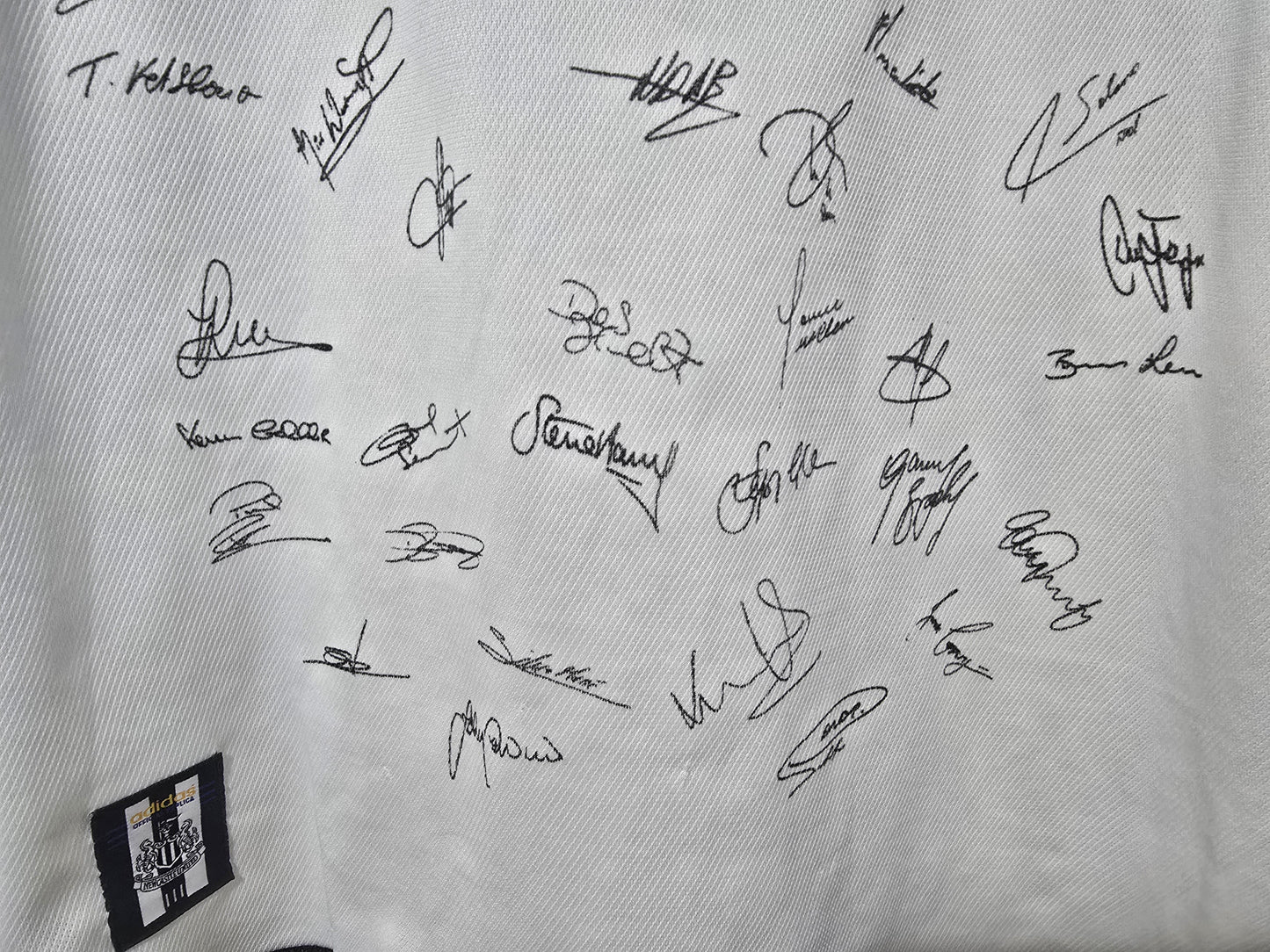 Newcastle United 1999/00 Adidas Away Shirt, Squad Signed.