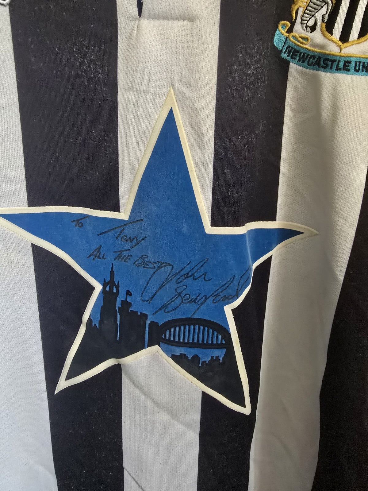 Newcastle United 1993/95 John Beresford Matchworn & Signed Home Shirt.