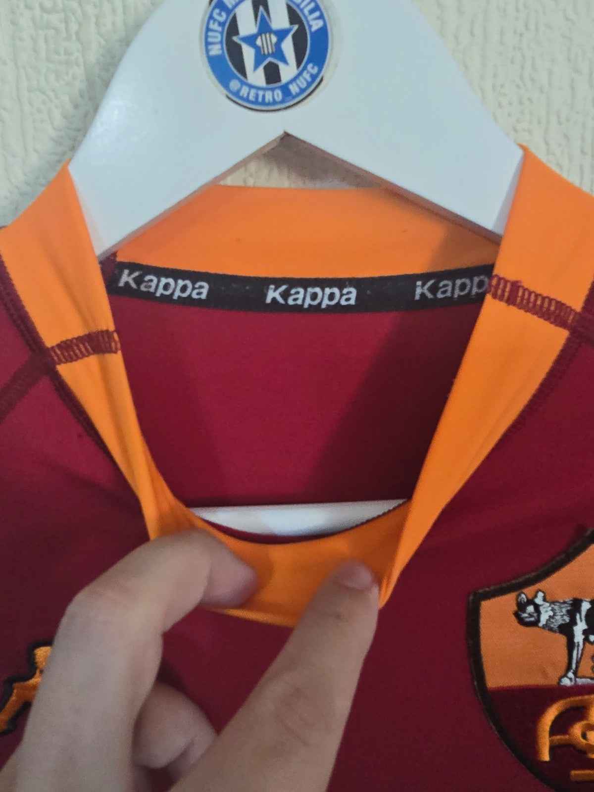 AS Roma 2001/02 Kappa long sleeved home shirt, Small