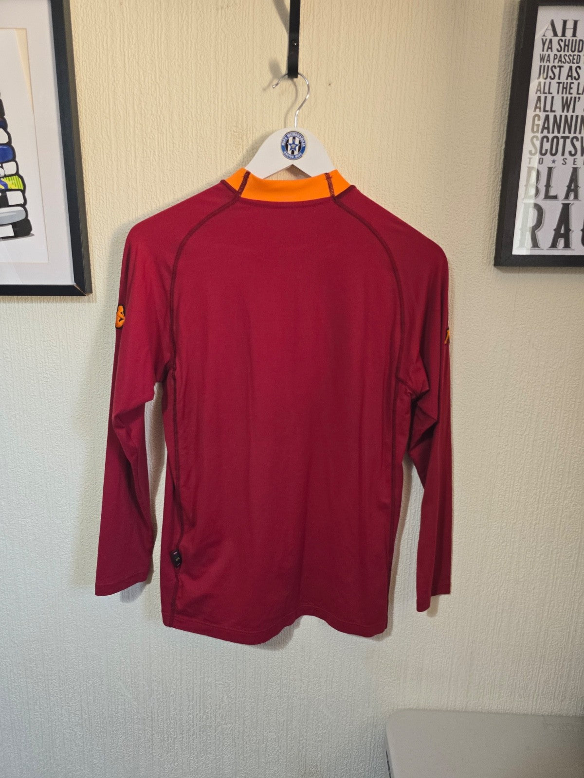 AS Roma 2001/02 Kappa long sleeved home shirt, Small