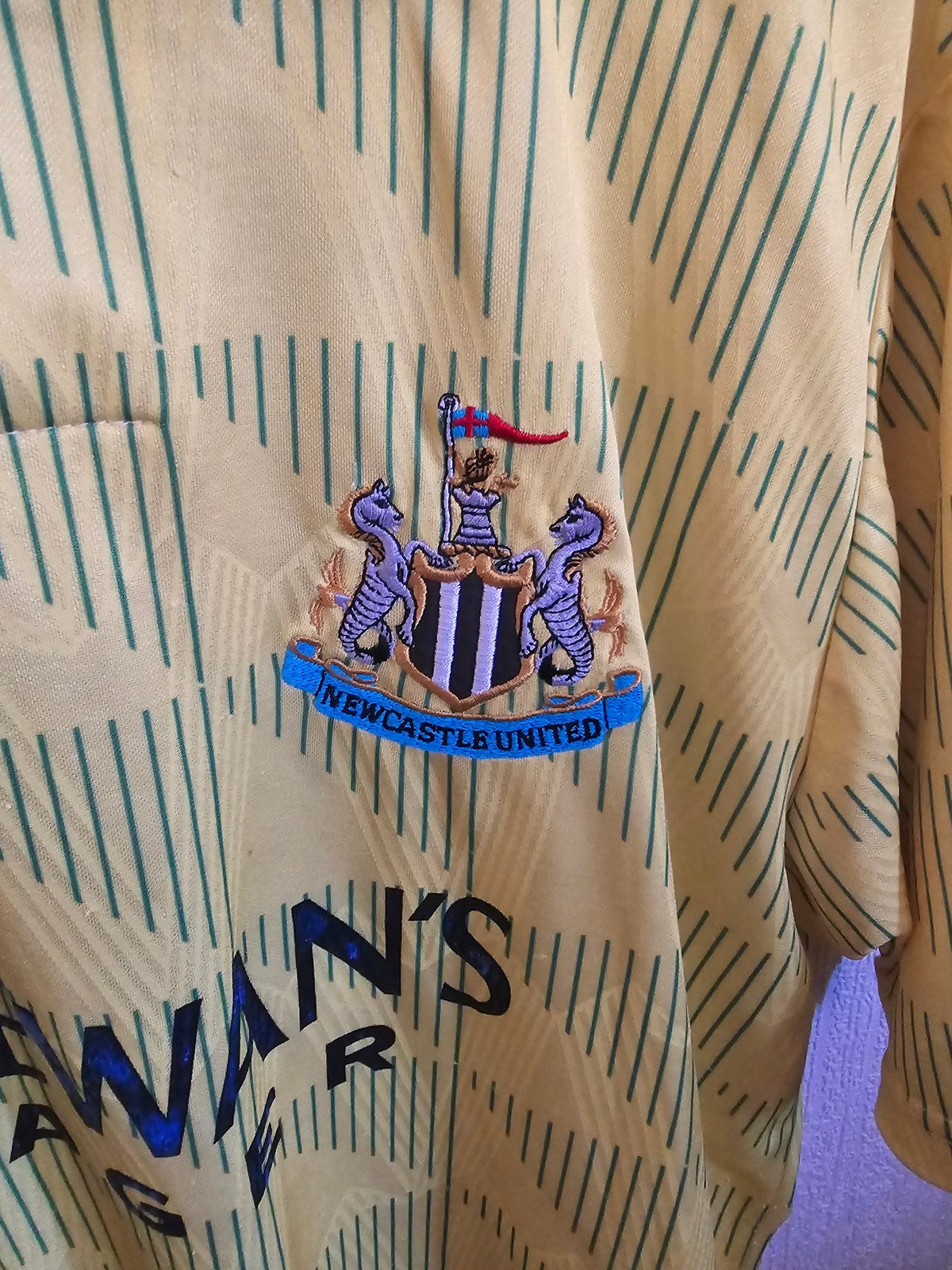 Newcastle United 1991/93 Matchworn away shirt #16