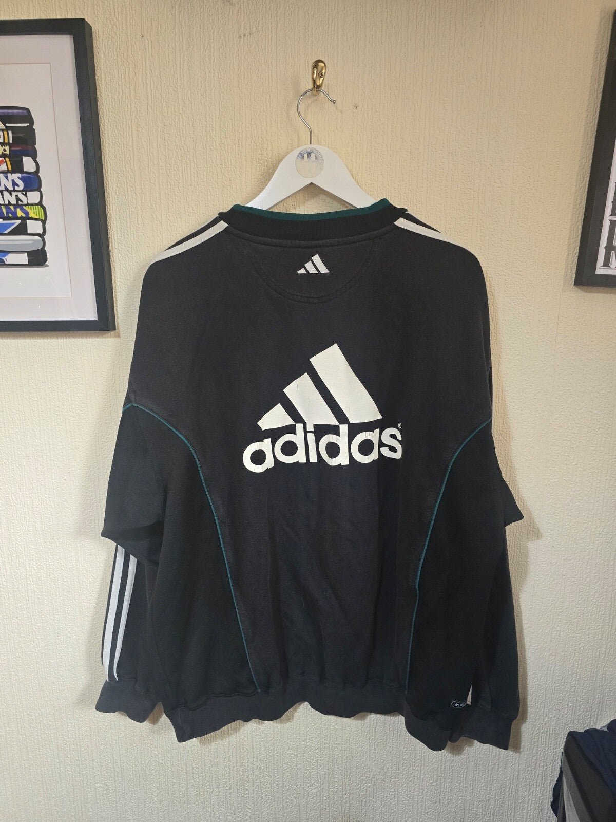 Newcastle United 1999/00 Steve Howey worn training sweatshirt, Adidas, XL