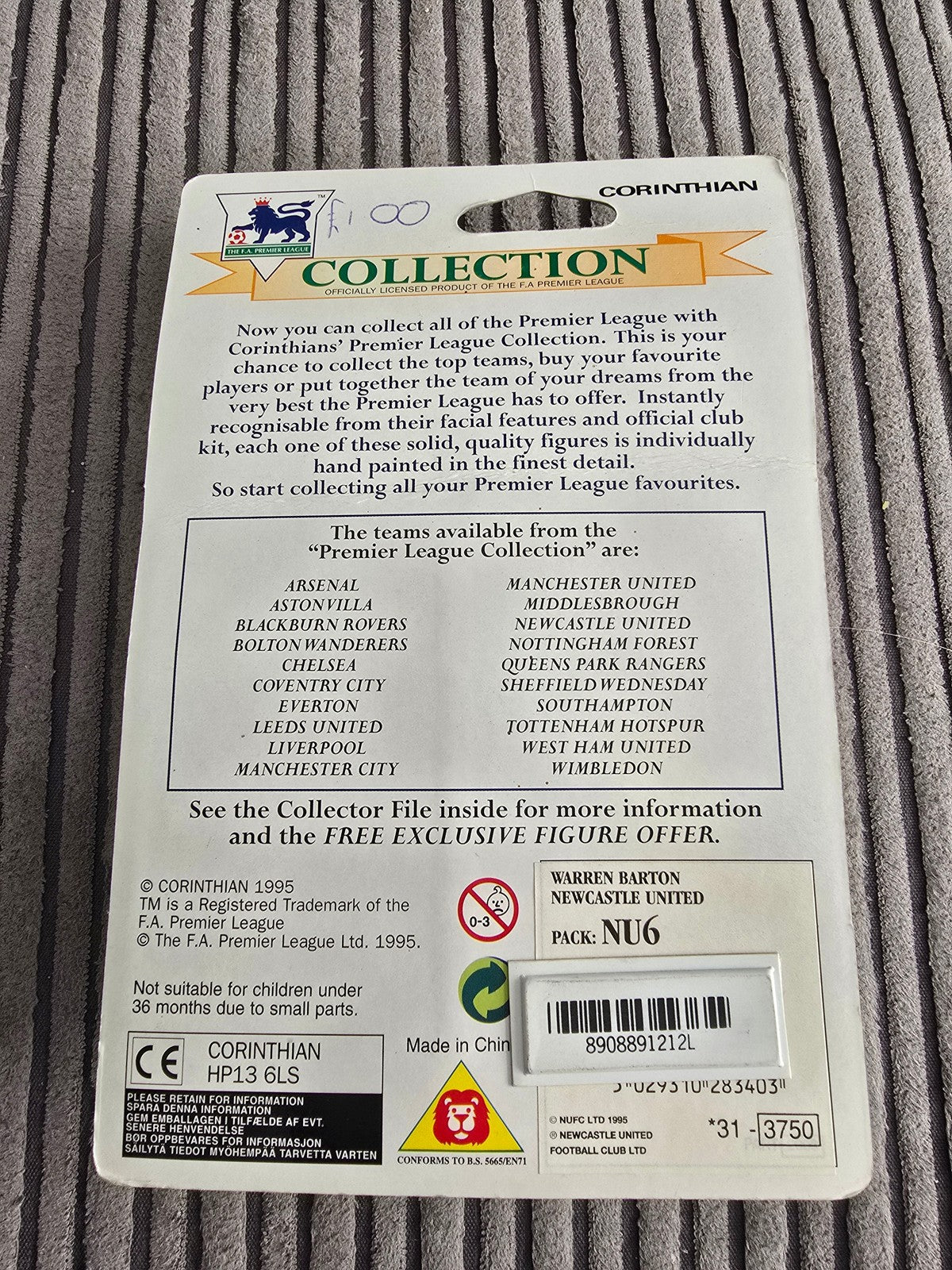 Newcastle United Corinthians Warren Barton Boxed NU6 #2