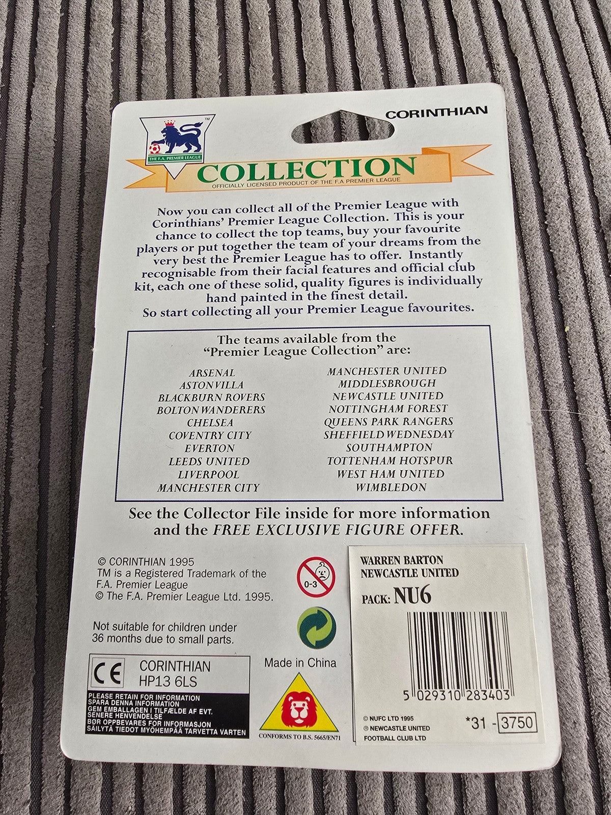 Newcastle United Corinthians Warren Barton Boxed NU6 #1