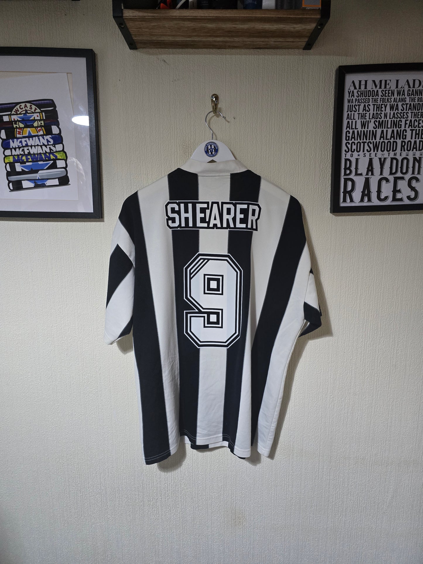 Newcastle United 1995/97 Home shirt, #9 SHEARER - XL