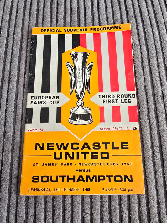 Newcastle United v Southampton Fairs cup 1969/70