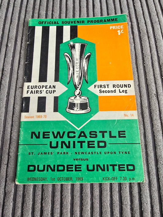 Newcastle United v Dundee Fairs cup 1969/70