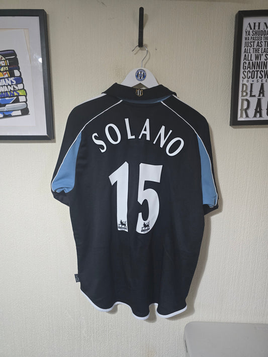 Newcastle United 2000/01 Adidas Away Shirt #15 SOLANO - Large