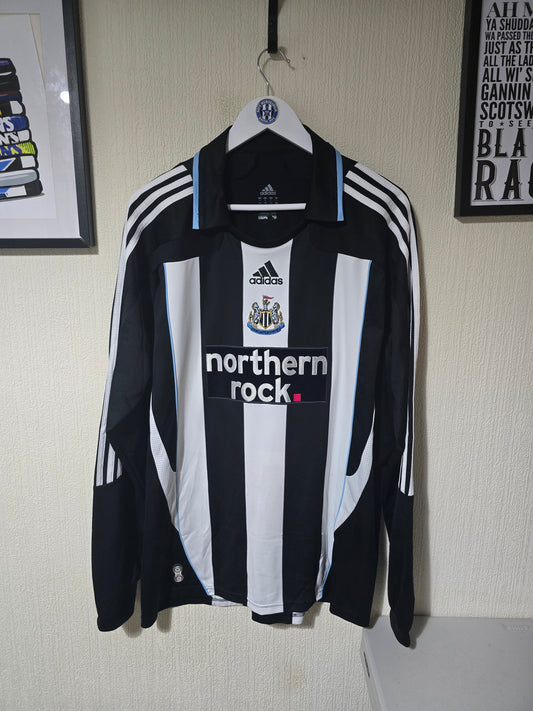Newcastle United 2007/09 Adidas Home shirt L/S #39 CARROLL - XL