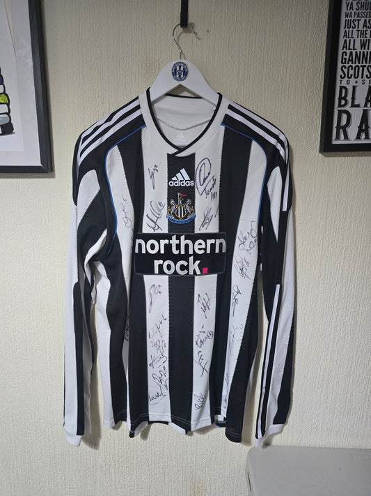 Newcastle United 2009/10 Player Version Adidas Home Shirt, Squad Signed Long Sleeved