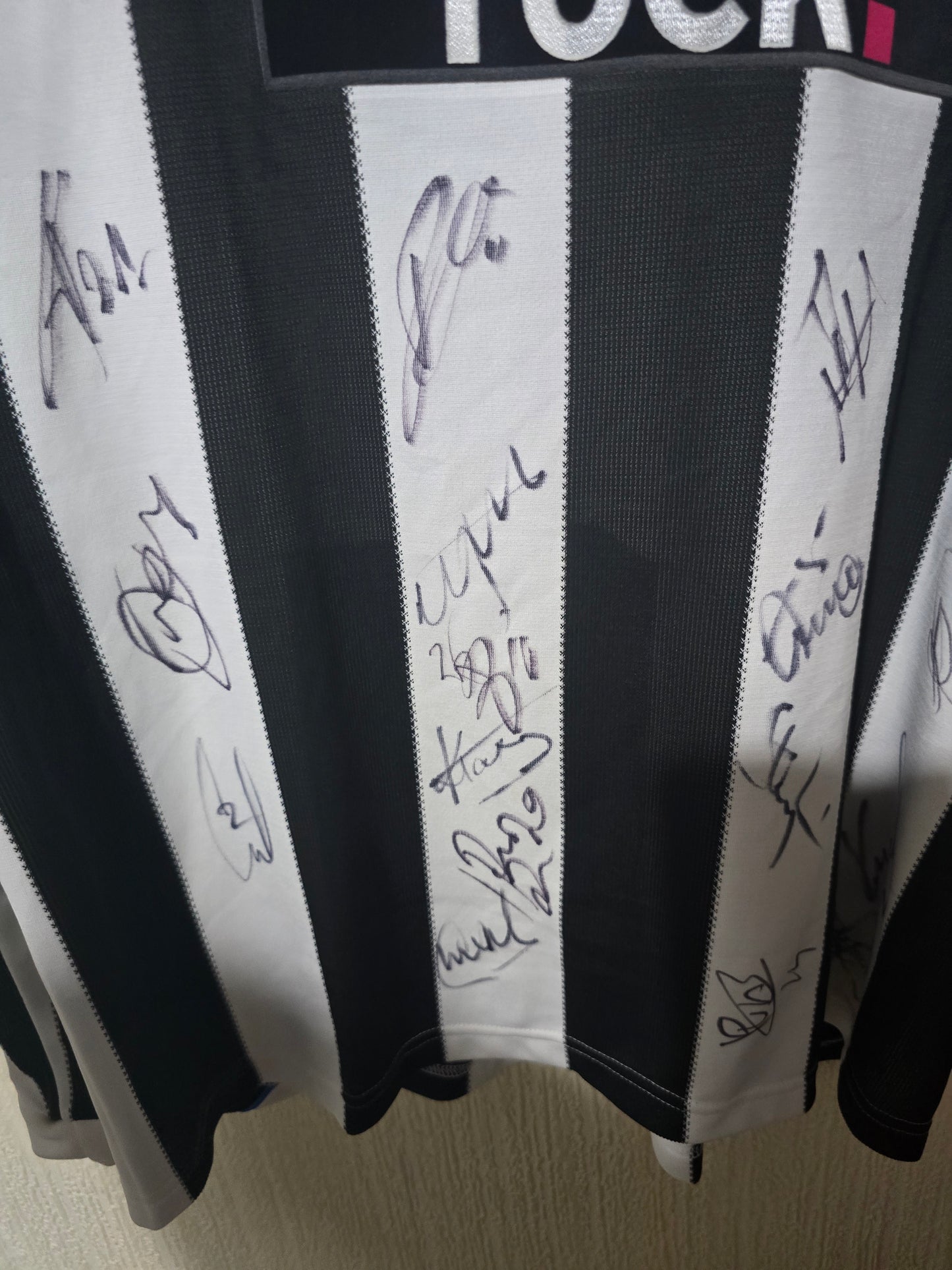 Newcastle United 2009/10 Player Version Adidas Home Shirt, Squad Signed Long Sleeved