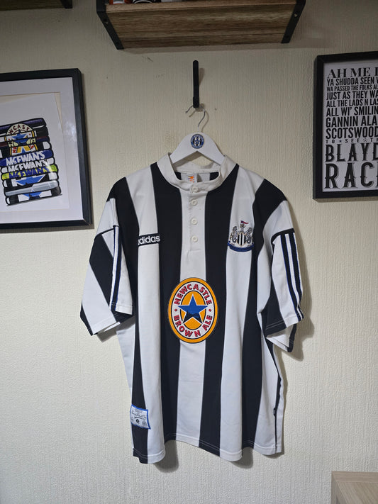 Newcastle United 1995/97 Adidas Home Shirt, #9 SHEARER - XXL