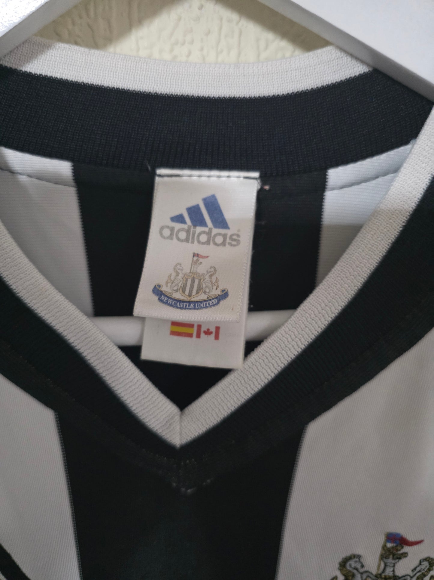 Newcastle United 2001/03 Adidas Long Sleeved Player Version Home shirt #17, Large