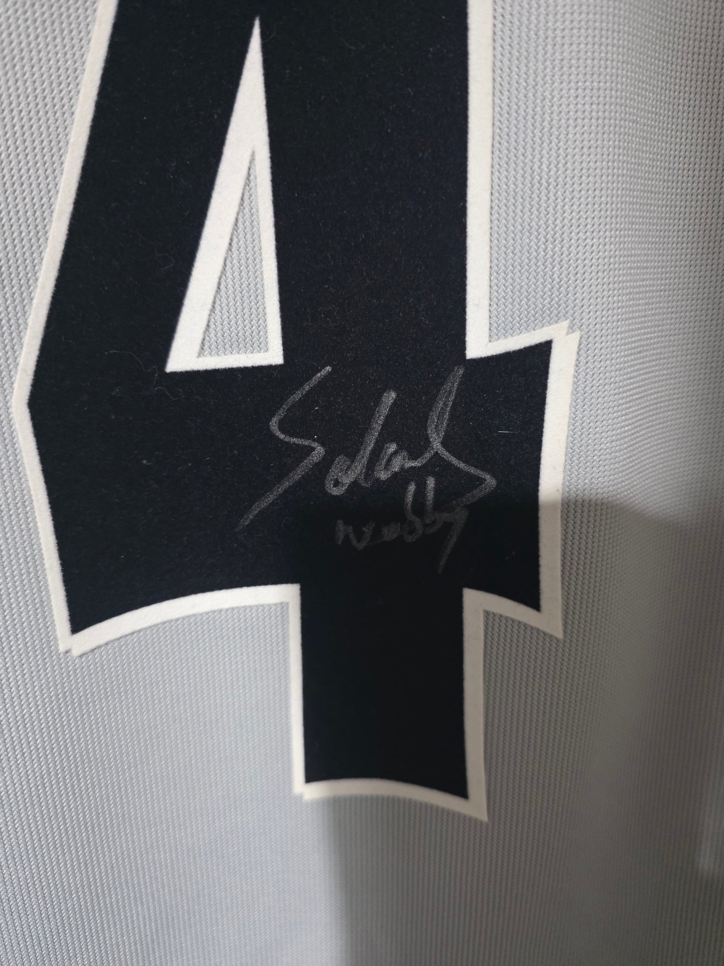Newcastle United 2002/03 Adidas Away shirt, Nobby Solano Signed.
