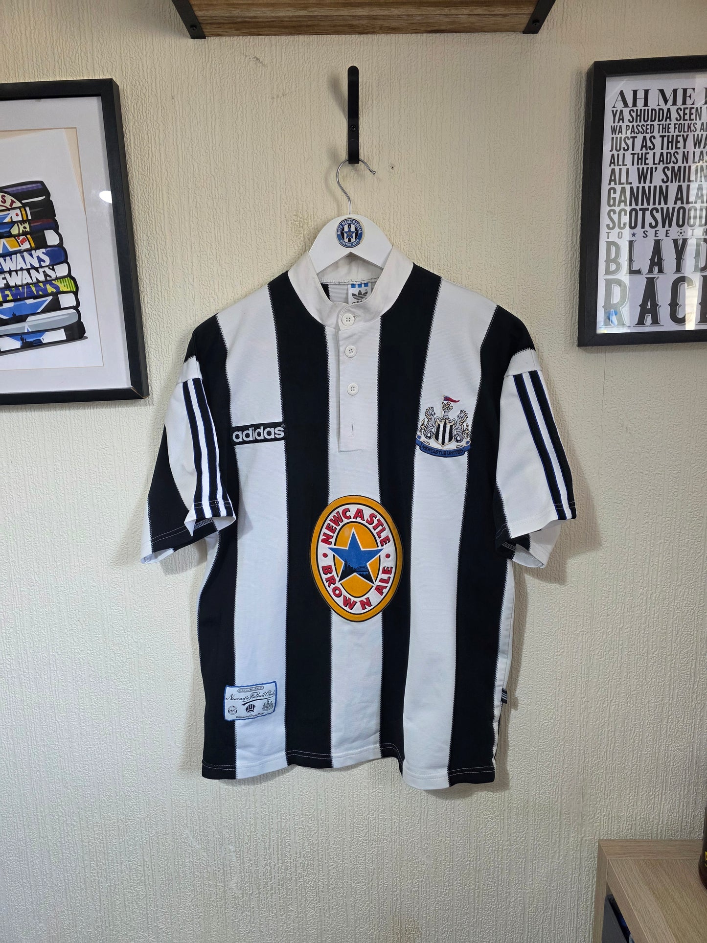 Newcastle United 1995/97 Adidas Home Shirt - Medium
