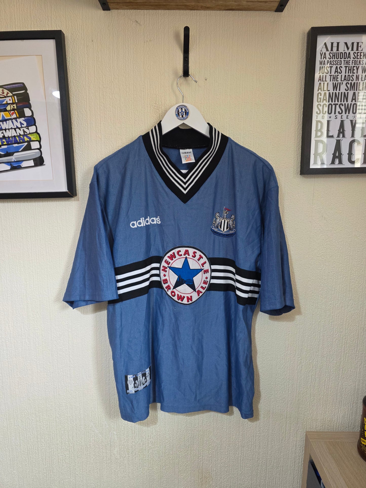 Newcastle United 1996/97 Adidas Away Shirt, #9 SHEARER - Large