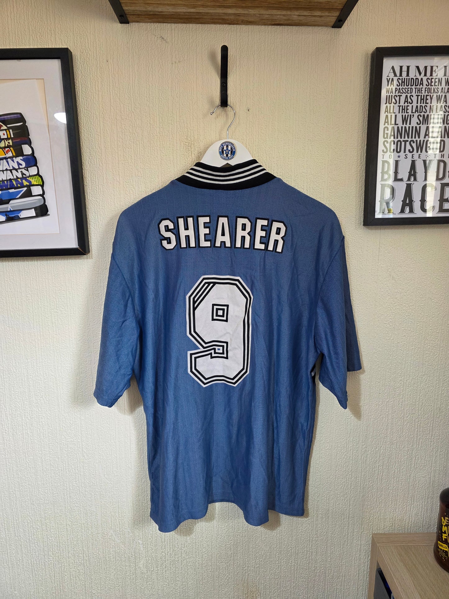 Newcastle United 1996/97 Adidas Away Shirt, #9 SHEARER - Large