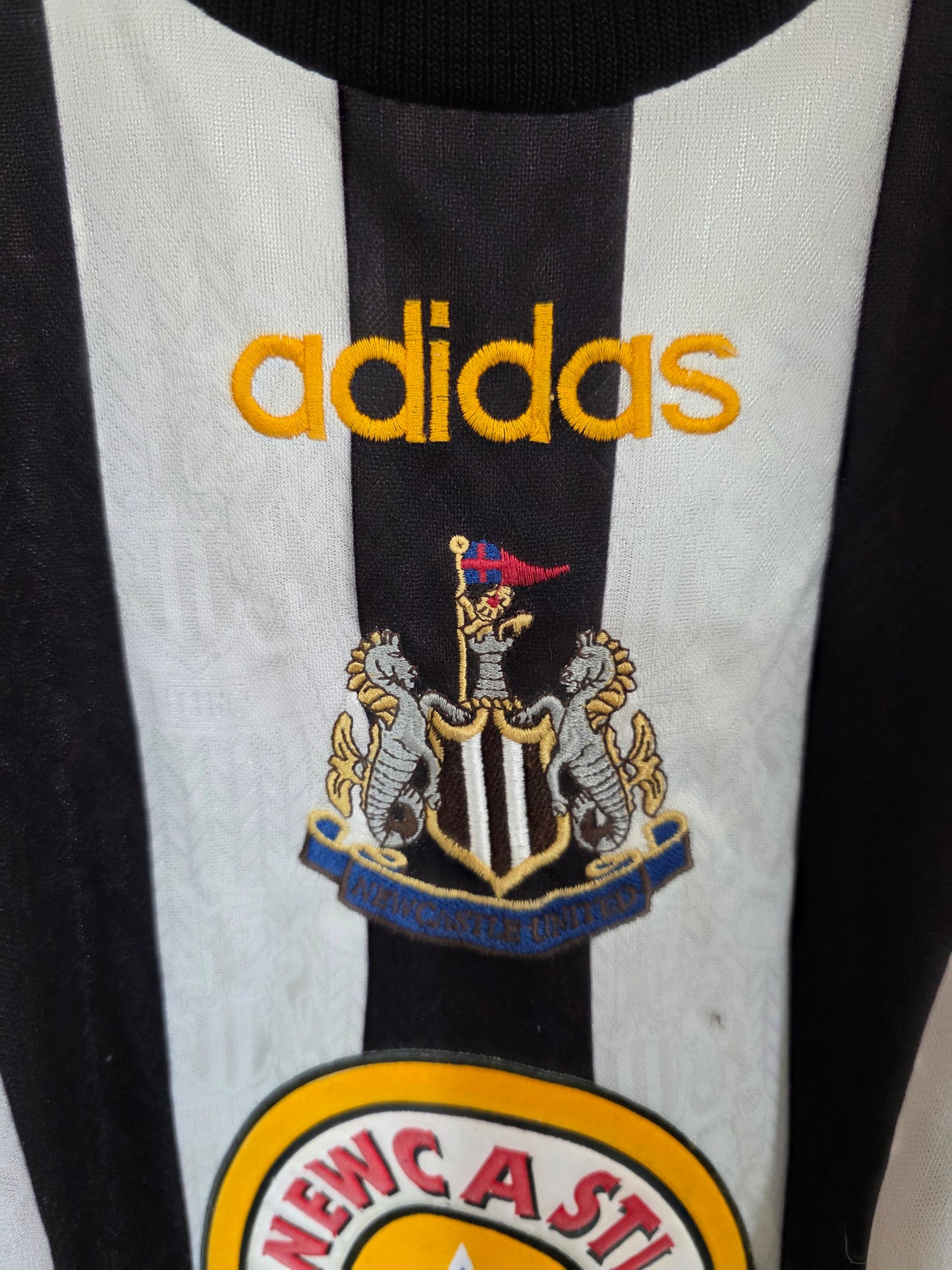 Newcastle United 1997/98 Adidas Home Shirt, #9 SHEARER - Medium
