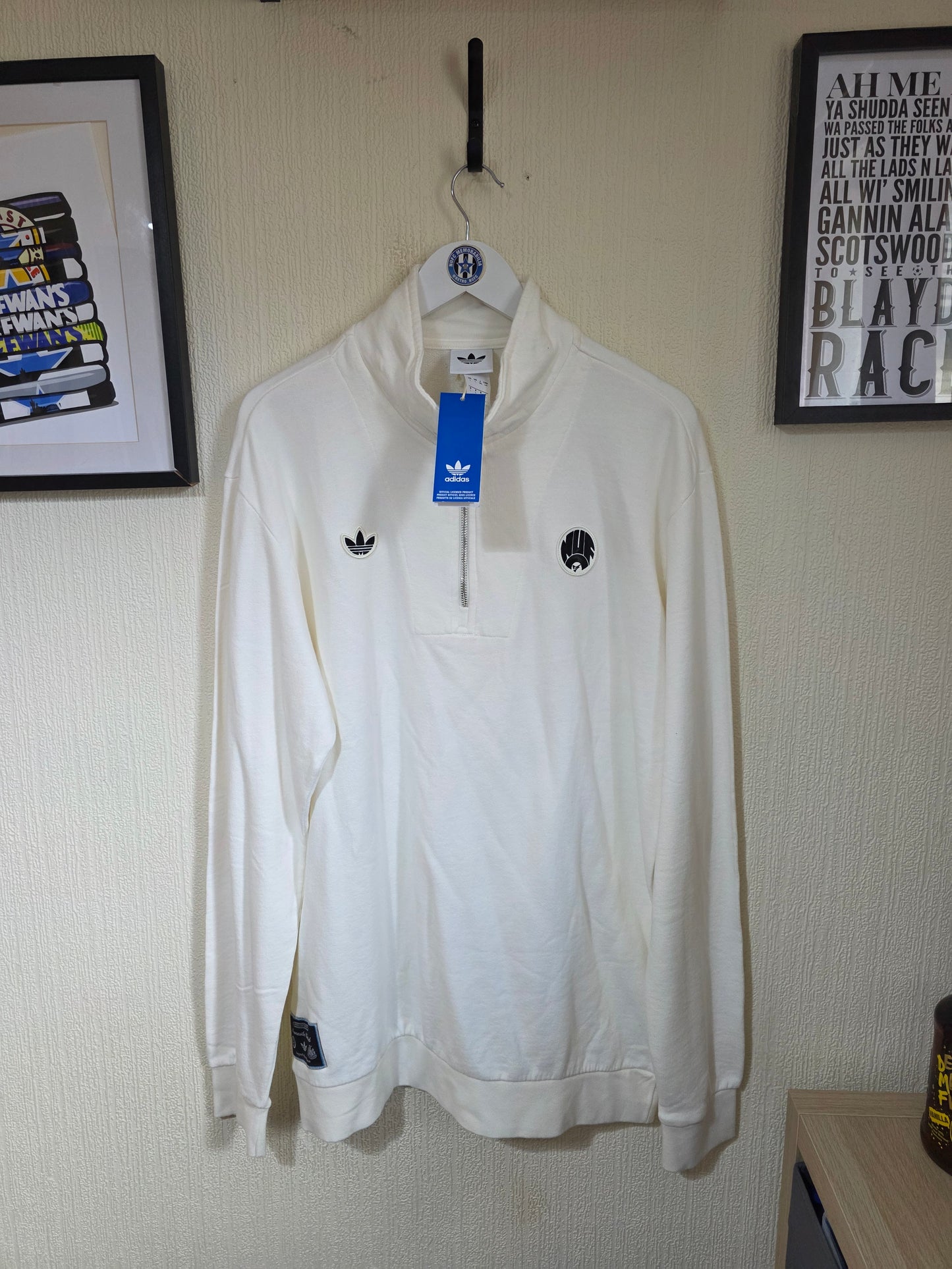 Newcastle United 2025/26 Adidas 1/4 zip, BNWT - Large