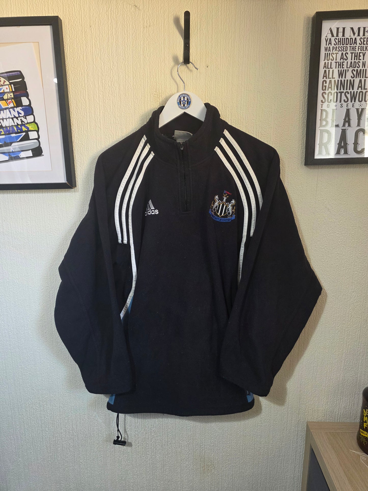 Newcastle United 2000/01 Adidas 1/4 Zip Fleece - Large