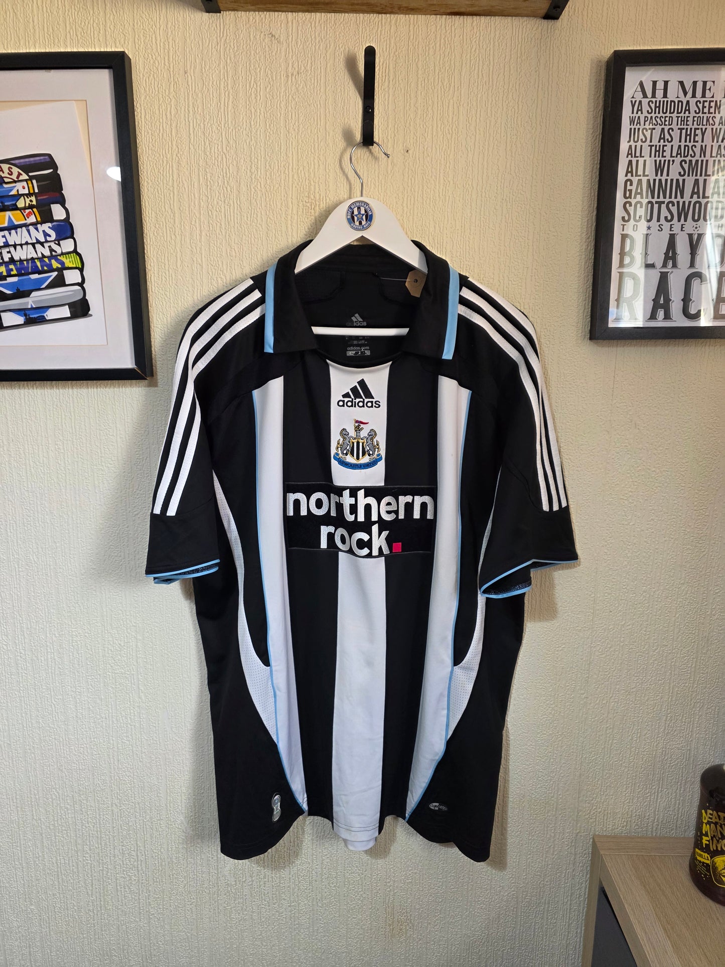 Newcastle United 2007/09 Adidas home shirt #5 EMRE - XL