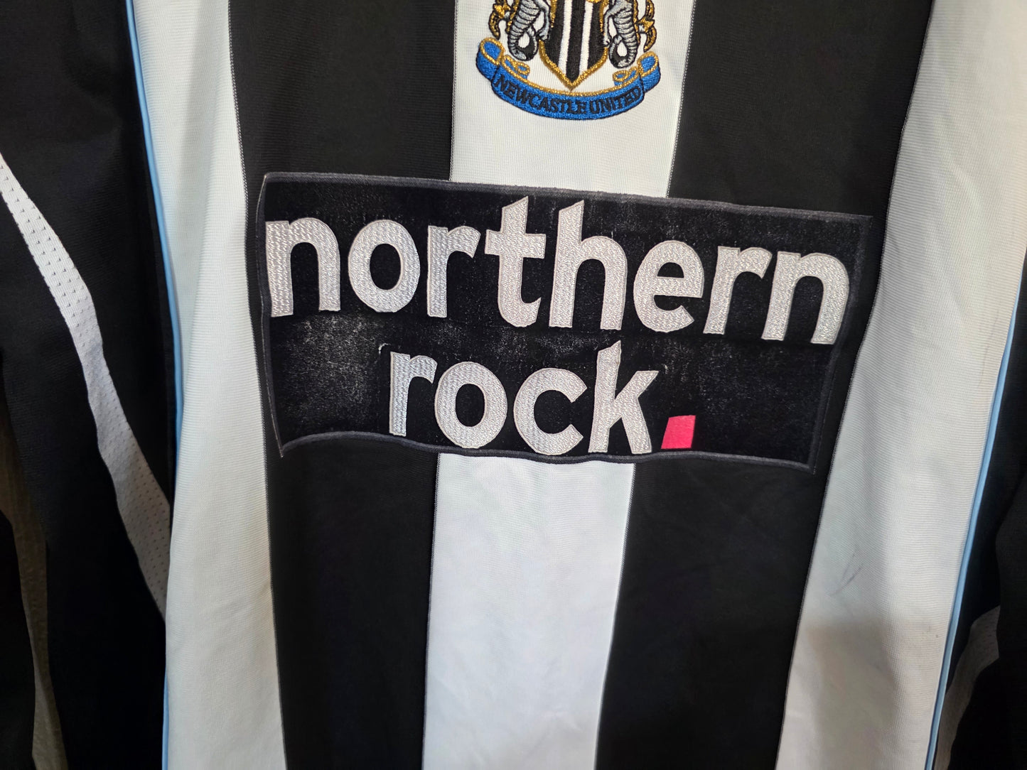 Newcastle United 2007/09 Adidas L/S Player version home shirt #6 - XL