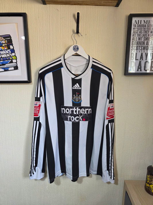 Newcastle United 2009/10 Adidas L/S Andy Carroll worn home shirt - XL