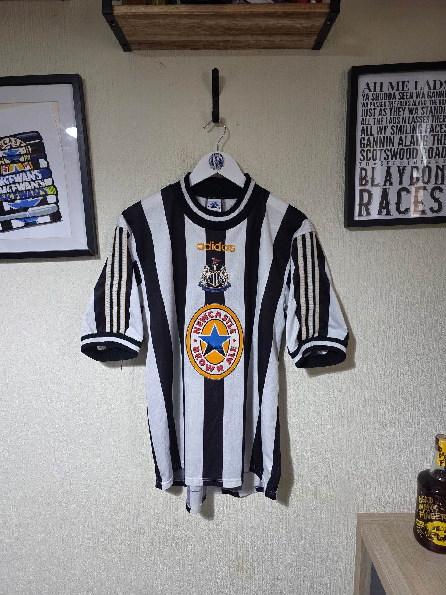 Newcastle United 1997/99 Adidas Home Shirt #9 SHEARER - Medium
