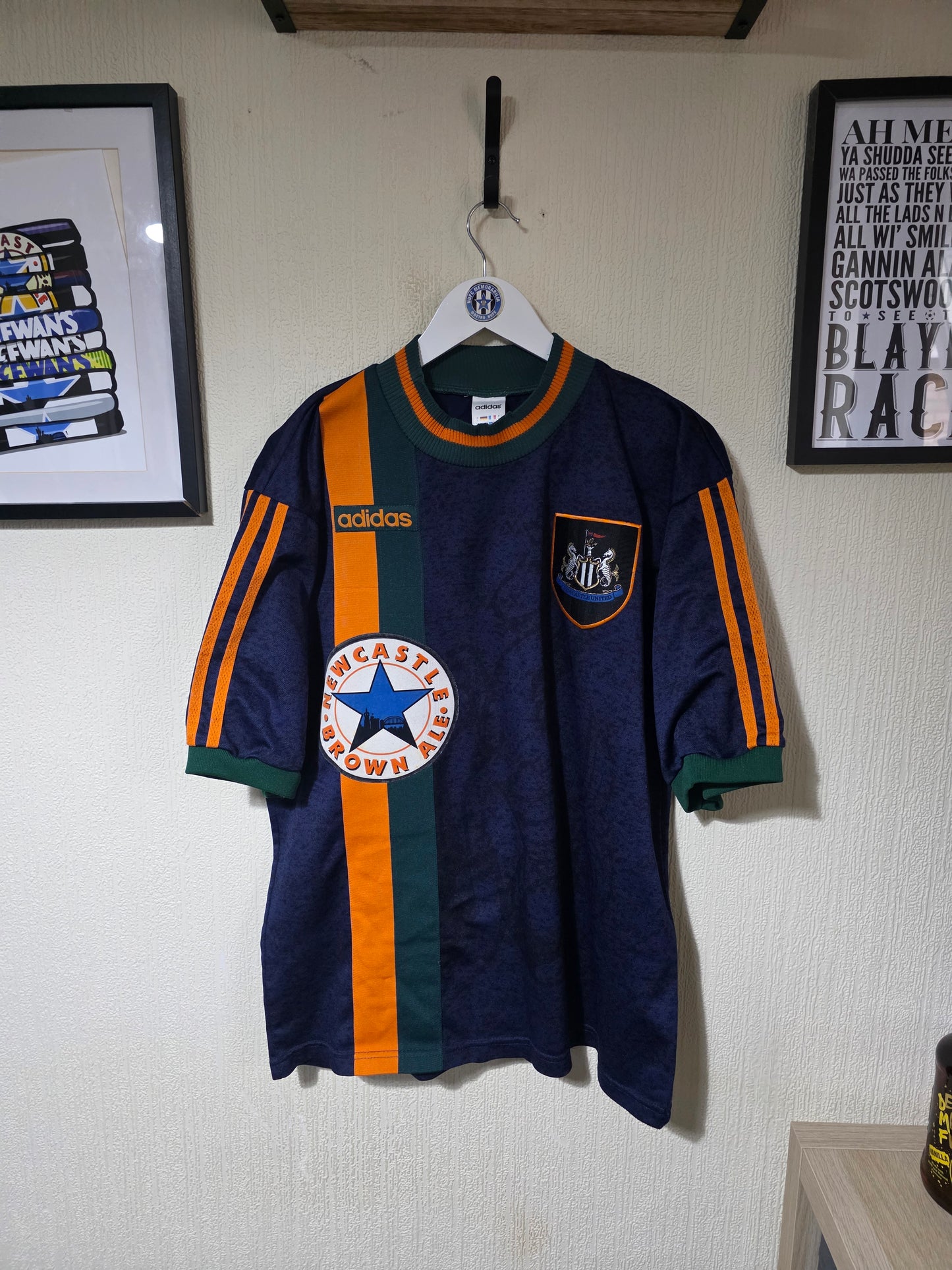 Newcastle United 1997/98 Adidas Away Shirt #9 SHEARER - Large