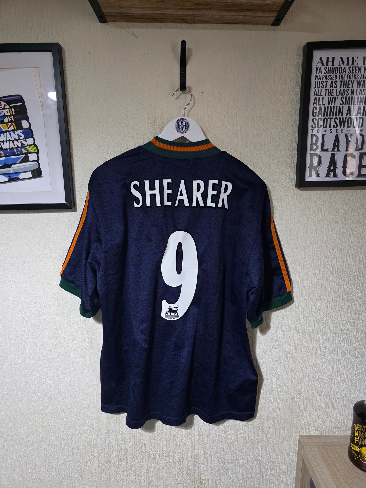 Newcastle United 1997/98 Adidas Away Shirt #9 SHEARER - Large