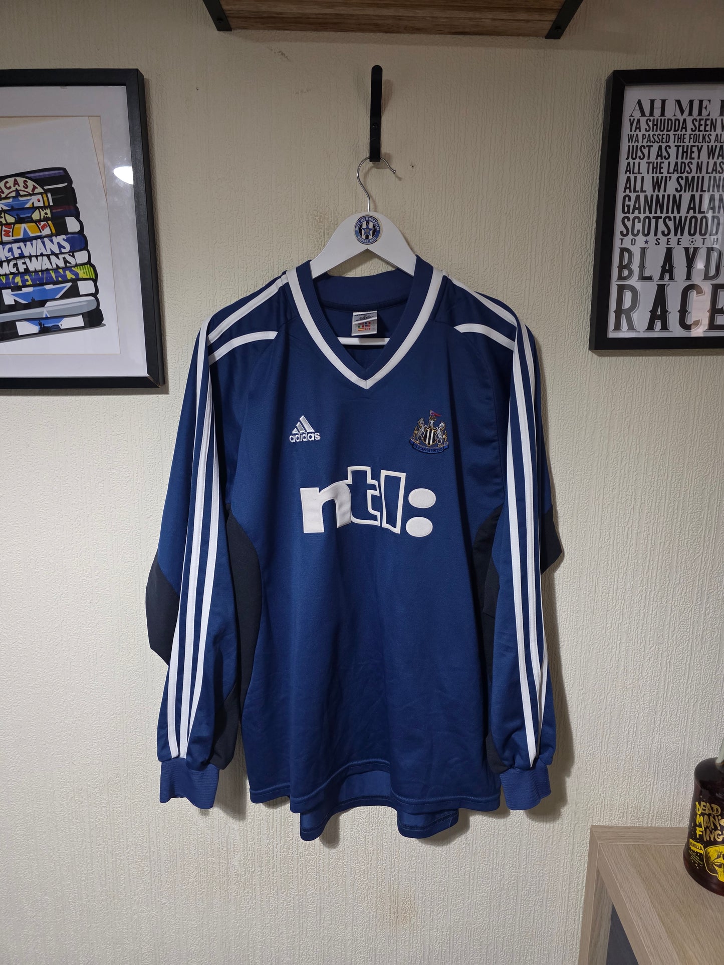 Newcastle United 2001/02 Adidas L/S Away Shirt #32 ROBERT - Large