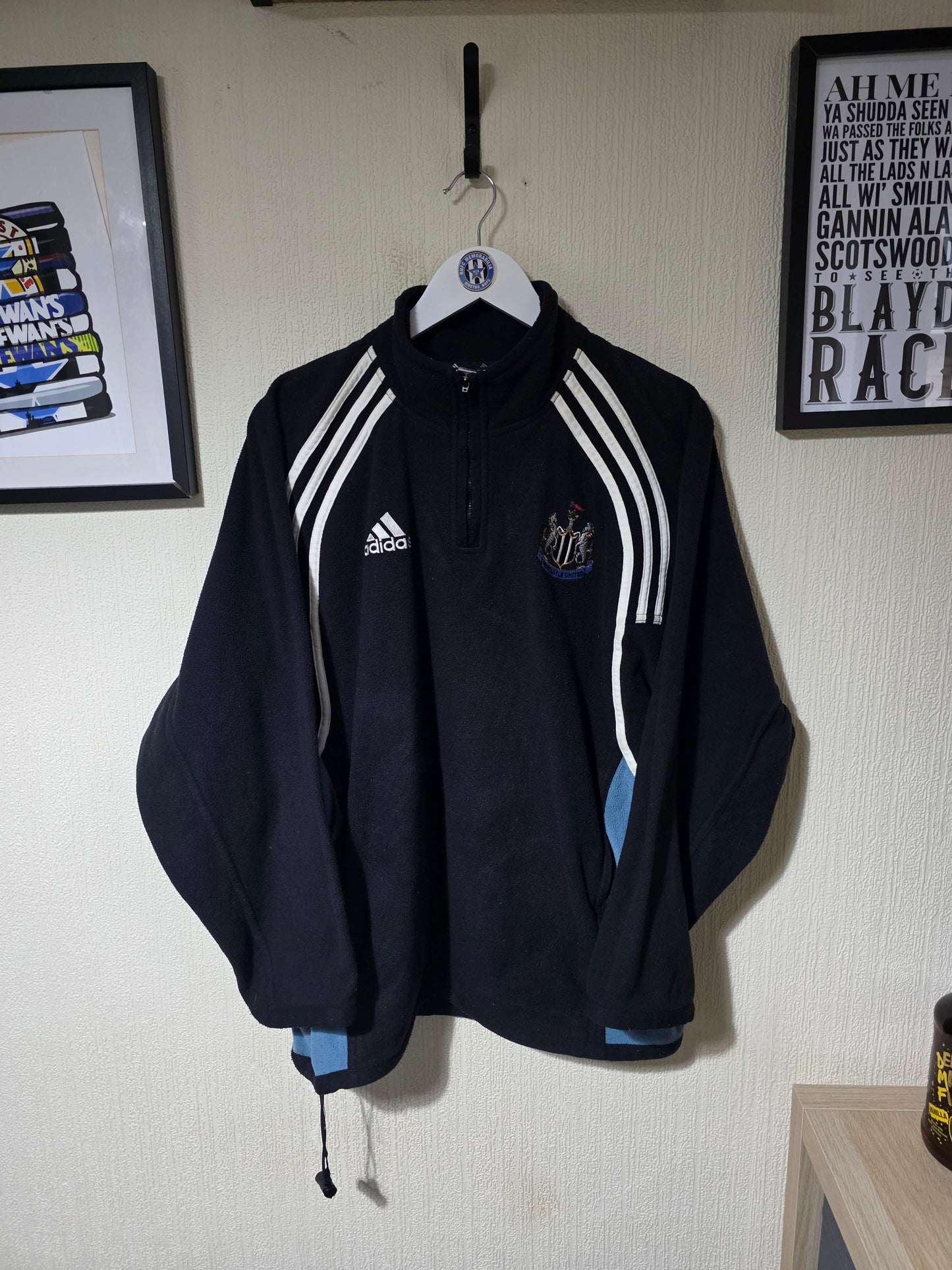 Newcastle United 2000/01 Adidas 1/4 Zip Fleece - Large