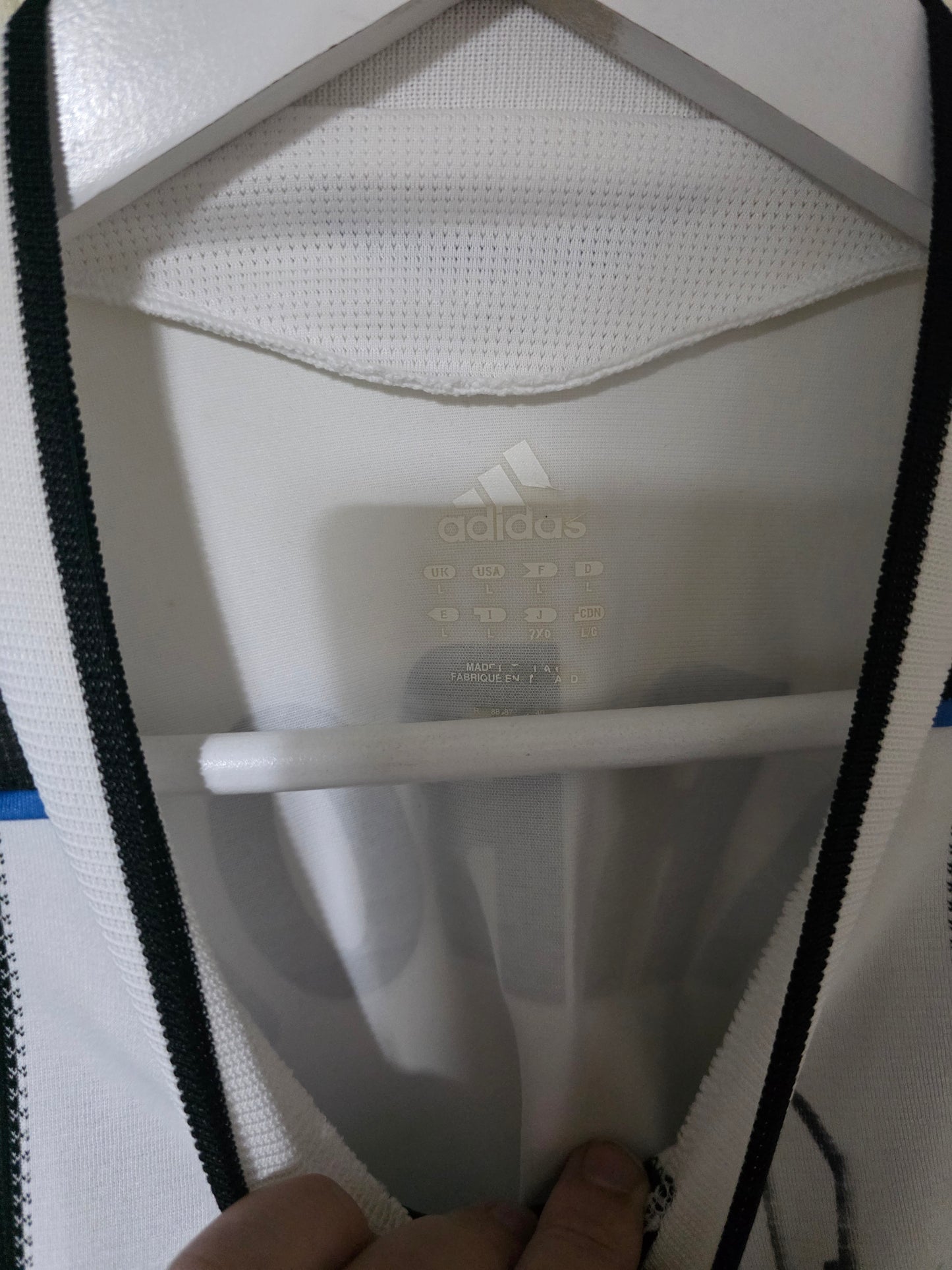 Newcastle United 2009/10 Adidas L/S Player version home shirt #24 CARROLL - Large