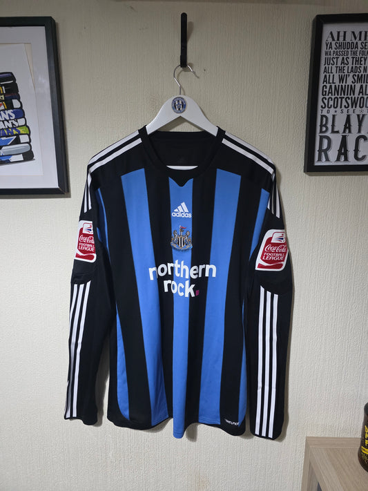 Newcastle United 2009/10 Adidas L/S Player Version Away Shirt #24 CARROLL - Large