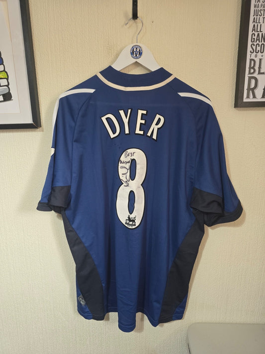 Newcastle United 2001/02 Kieron Dyer matchworn away shirt v Derby