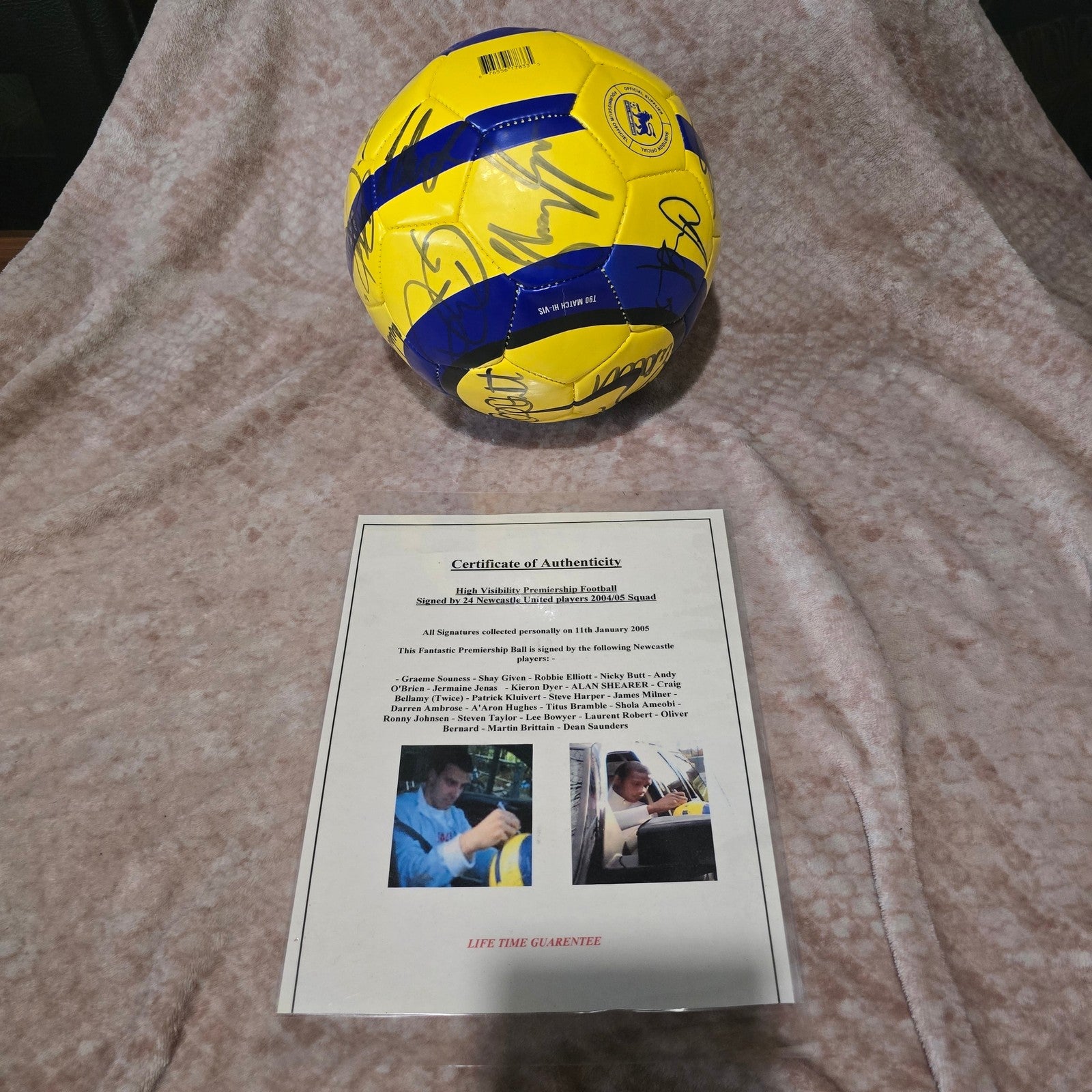 Newcastle United 2004/05 Signed football with COA