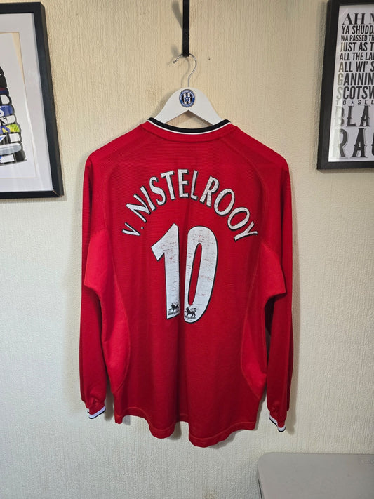 Manchester United 2000/02 Umbro Long sleeved home shirt, #10 V.NISTELROOY, XL