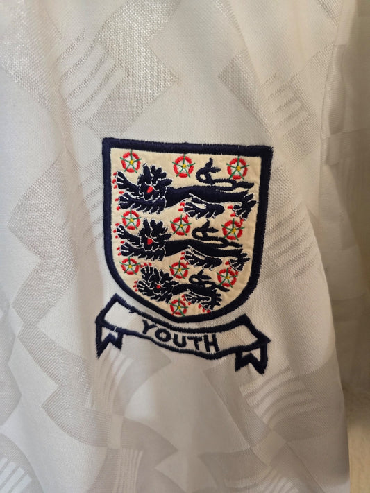 England 1990 Youth International matchworn umbro home shirt #10 Lee Clark