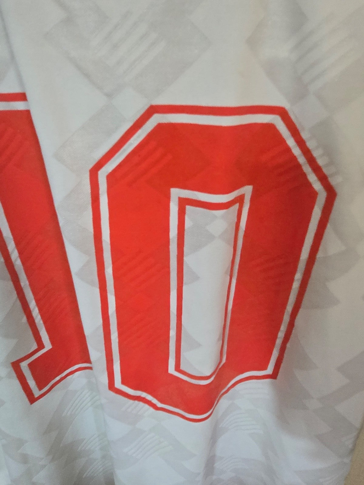 England 1990 Youth International matchworn umbro home shirt #10 Lee Clark