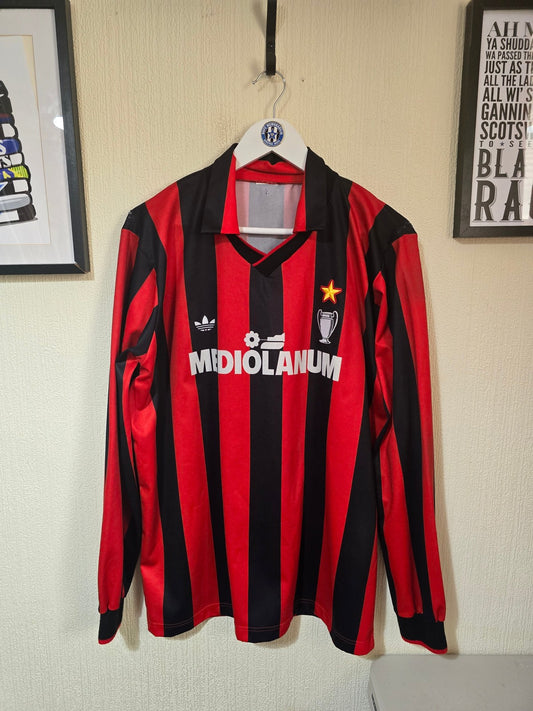 AC Milan 1990/91 Adidas Long Sleeved home shirt - XL