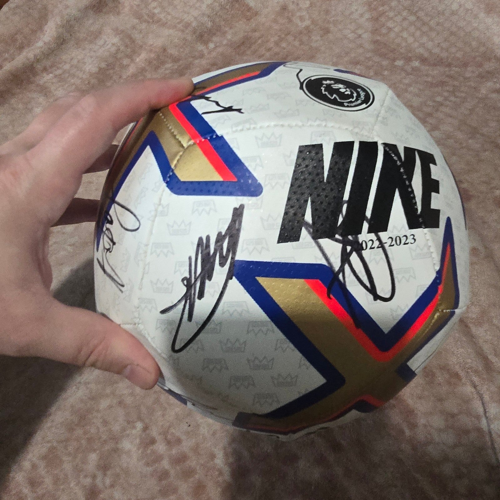 Newcastle United 2022/23 Squad signed football with COA