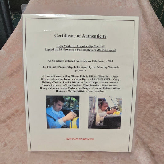 Newcastle United 2004/05 Signed football with COA