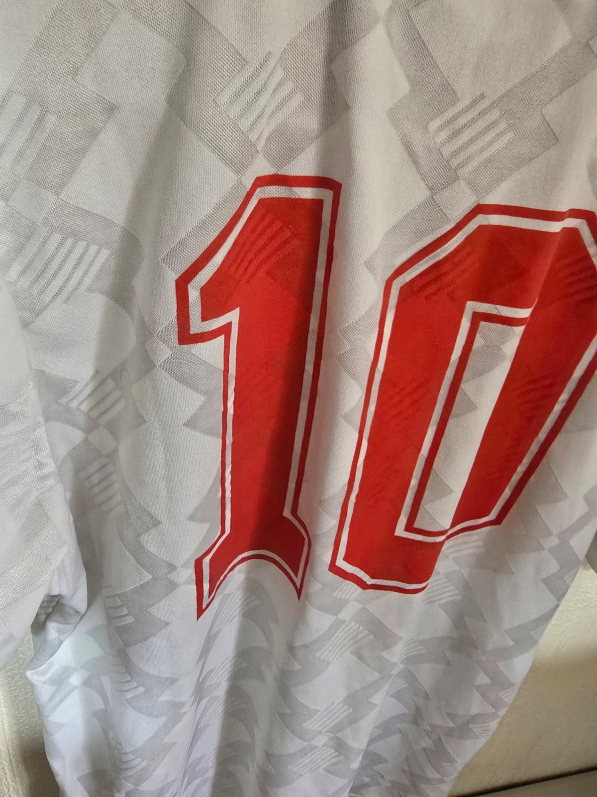 England 1990 Youth International matchworn umbro home shirt #10 Lee Clark