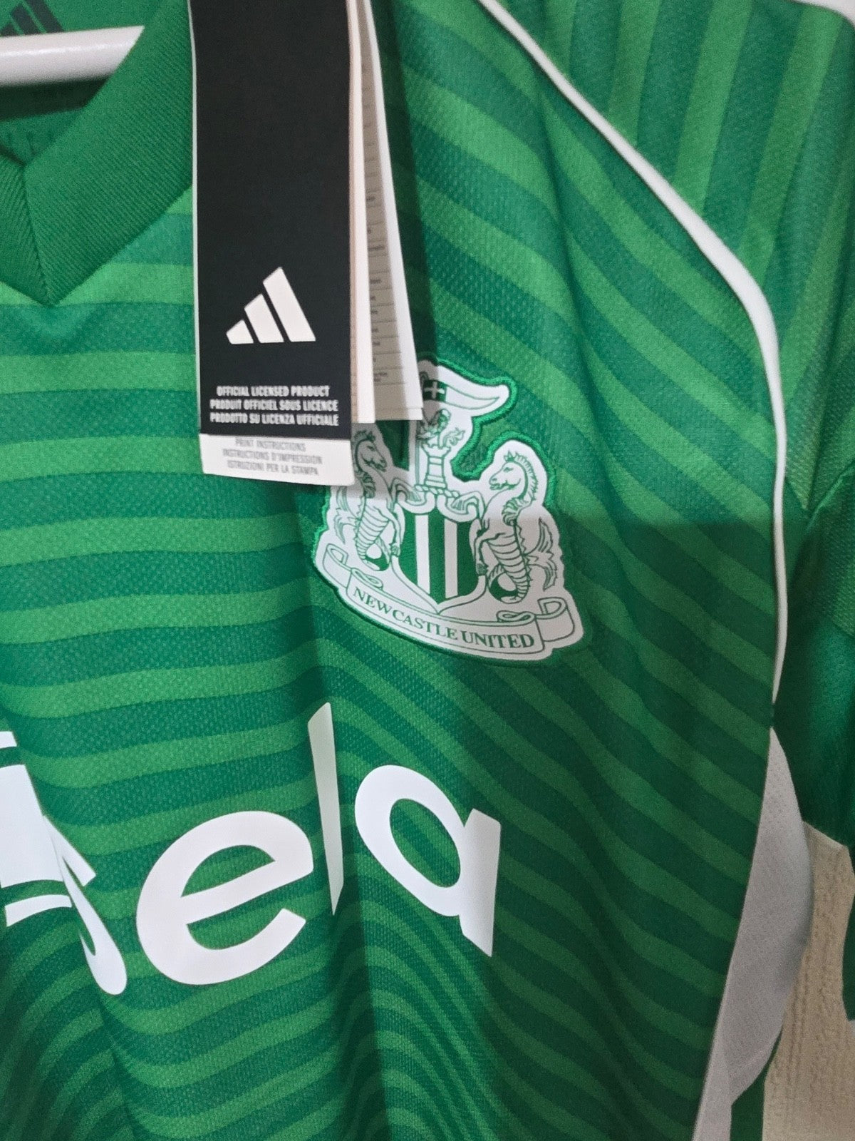 Newcastle United 2025/26 Korean print away shirt, Adidas, BNWT, #8 TONALI, XL