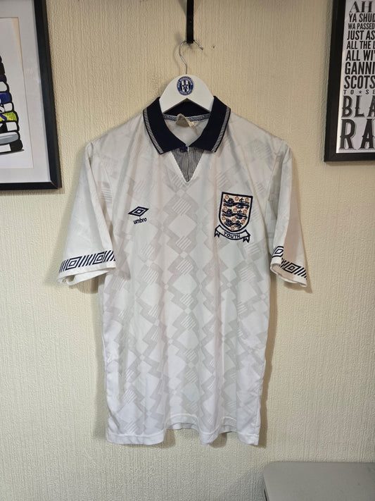 England 1990 Youth International matchworn umbro home shirt #10 Lee Clark