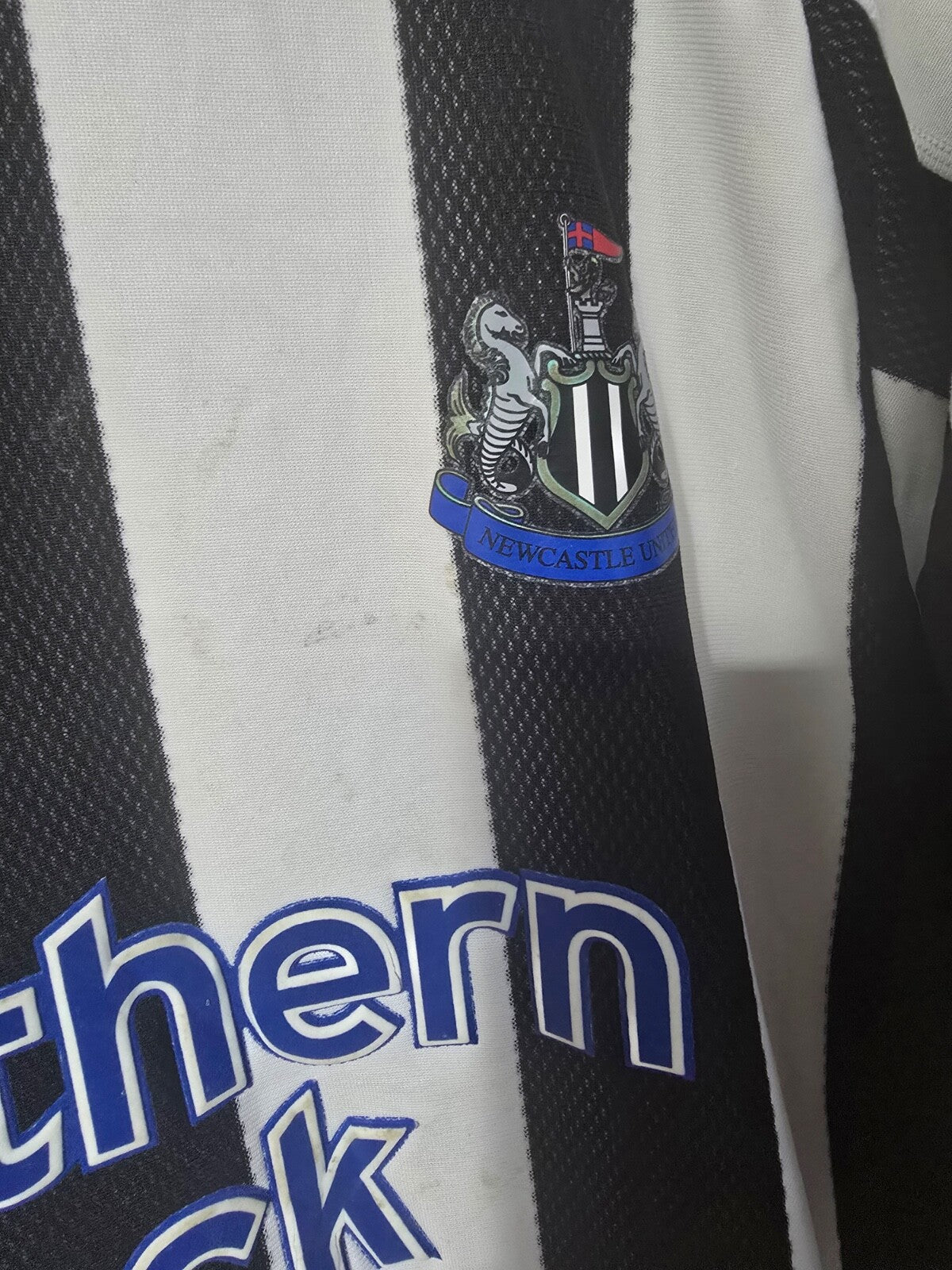 Newcastle United Jermaine Jenas Matchworn home shirt v Man city 2003 with COA