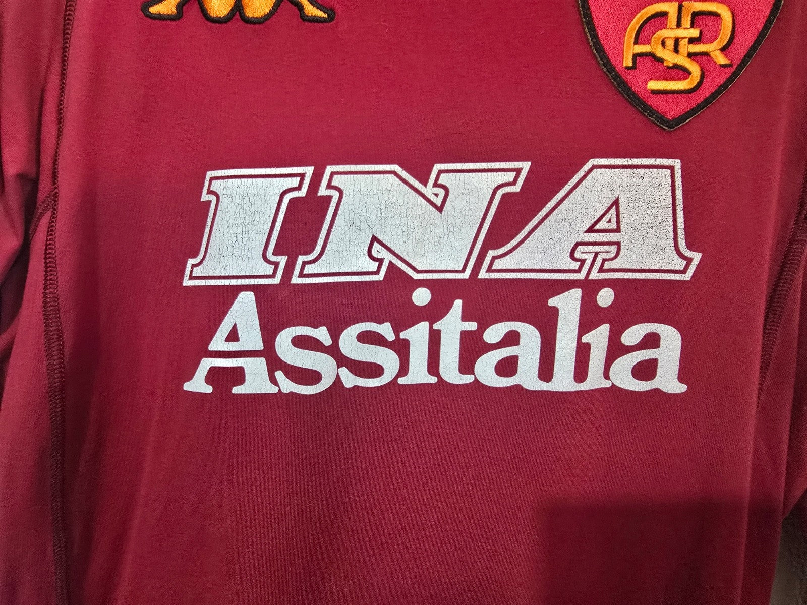 AS Roma 2001/02 Kappa long sleeved home shirt, Small
