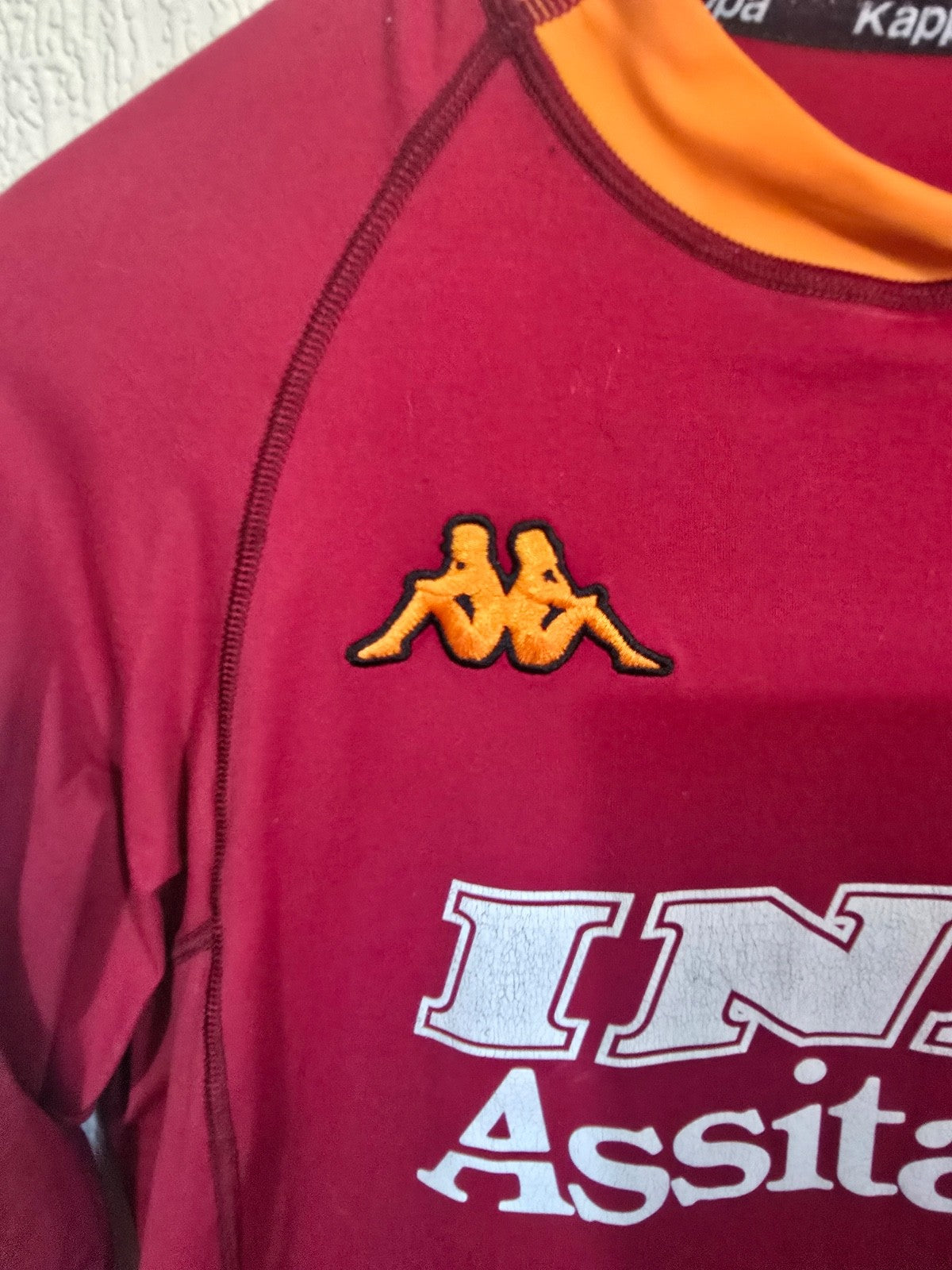 AS Roma 2001/02 Kappa long sleeved home shirt, Small